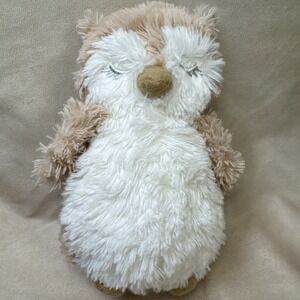 Katie Loxton London Baby Sleepy Owl‎ plush 7.5" beige white silver sewn in eyes